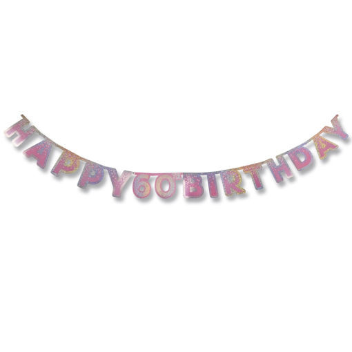 Picture of 60TH PINK BIRTHDAY BANNER 2.2M